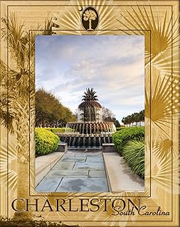 Saddle Mountain Souvenir Charleston South Carolina Laser Engraved Wood Picture Frame Portrait (4 x 6)