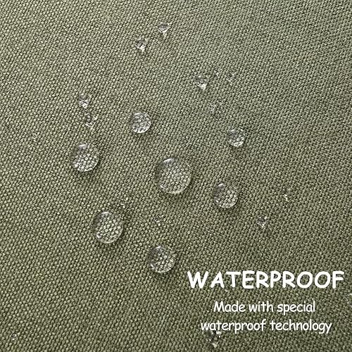 Miniatura 4 de Mantel rectangular resistente a las arrugas, impermeable, de lino, texturizado, para comedor, fiestas, cocina, boda (verde musgo, 55 x 95 pulgadas)