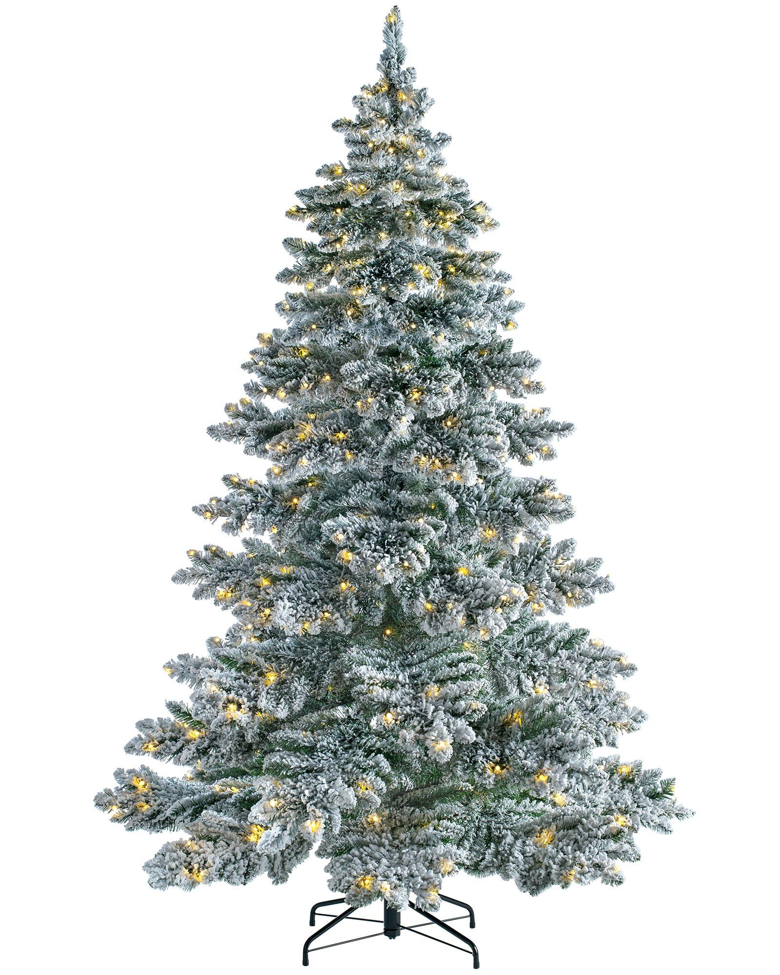 WeRChristmas Pre-Lit Snow Flocked Alpine Christmas Tree, White, 6 ft