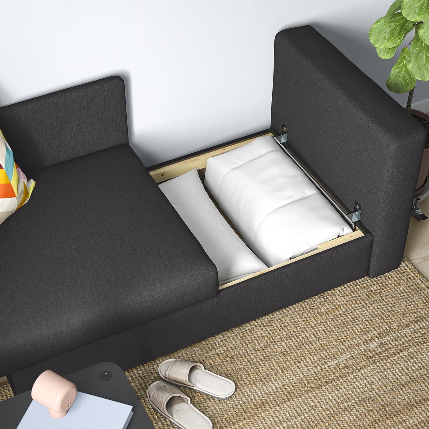 SKÖNABÄCK 2 Seater Sofa Bed, Knisa Dark Gray