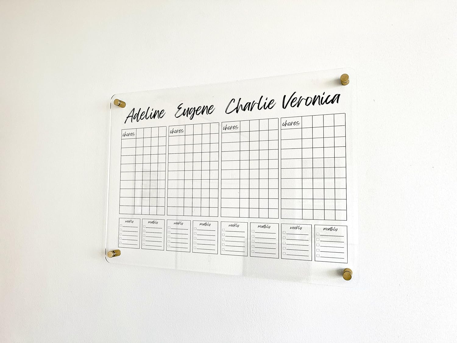 Kids CHORE CHART Multiple Responsibility Chart Personalized Calendar 2026 School Chart Kids Schedule Acrylic Calendar Board Chore Chart for Kids
