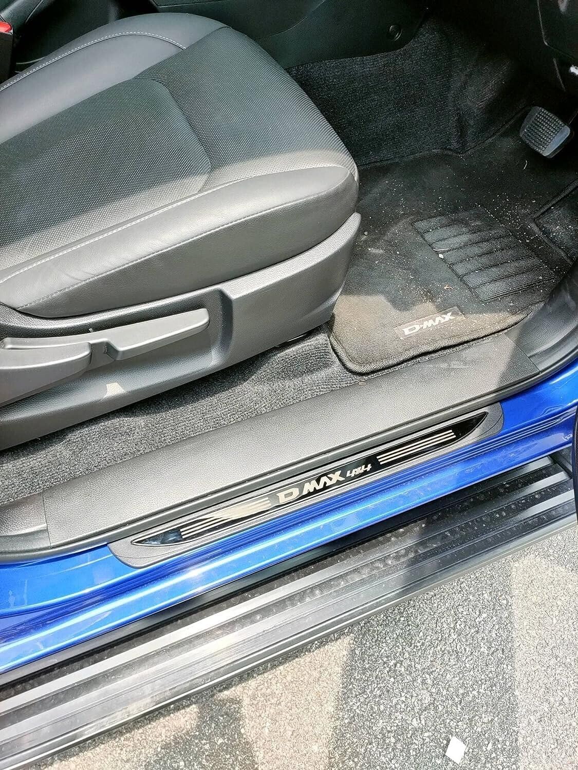 Protezione per battitacco per portiera auto, per Isuzu D-MAX 2021 2022 Accessori, Acciaio inossidabile con ABS Porta Entrata in Plastica Protezione Piastra Trim Cover, Parti interne Auto Kick
