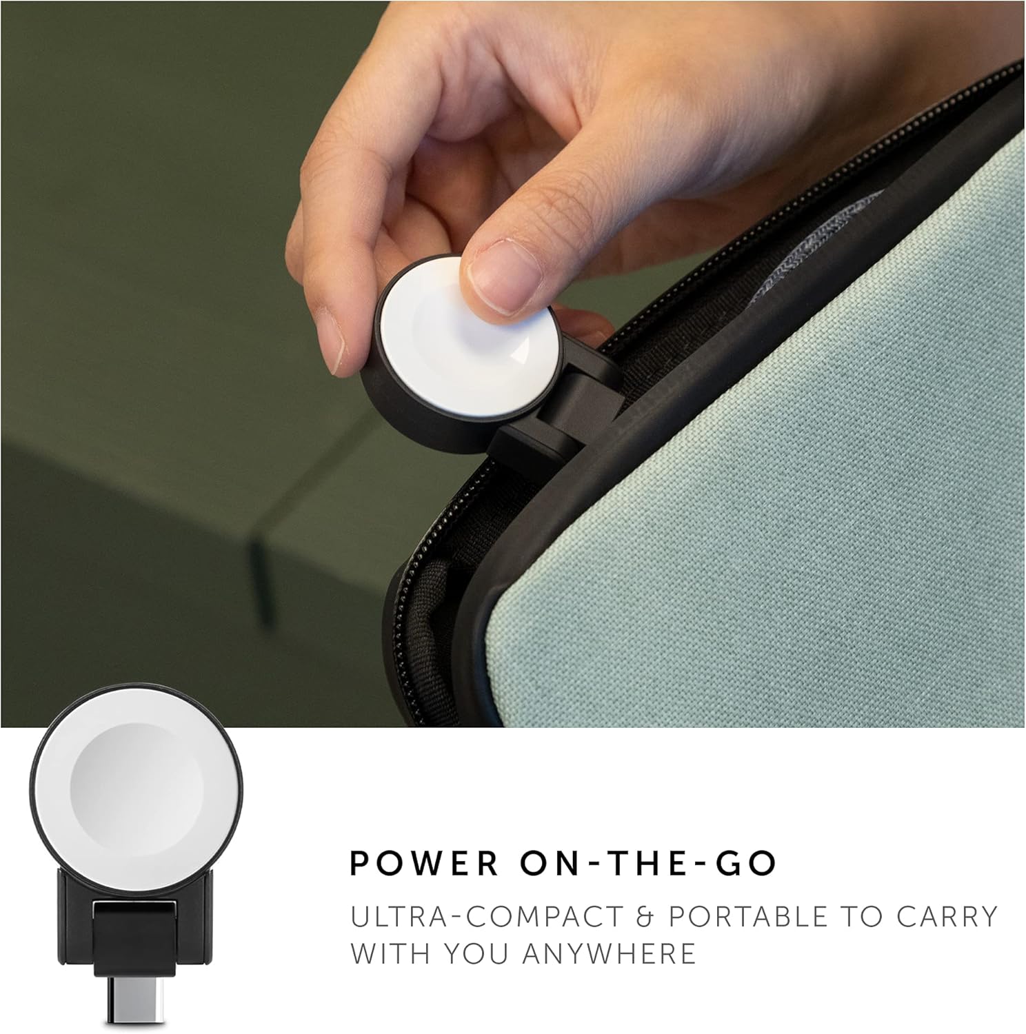 Native Union Watch Puck – Portable USB-C Apple Watch Magnetic Charger – MFi Cordless Charger for All Apple Watch Series – Adjustable Angle & Ultra-Compact