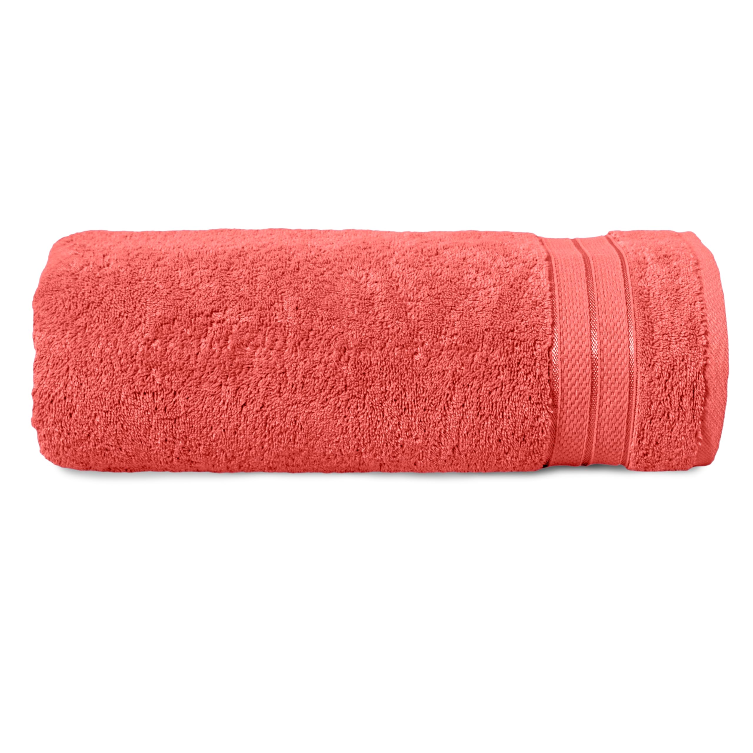 Elegant Comfort Three Line Popcorn Towel Set for Bathroom 35 x 70 inches, Premium Hotel Quality 1-Pack Jumbo Towels, 100% Turkish Cotton, Soft and Durable, Quick Dry and Highly Absorbent, Coral