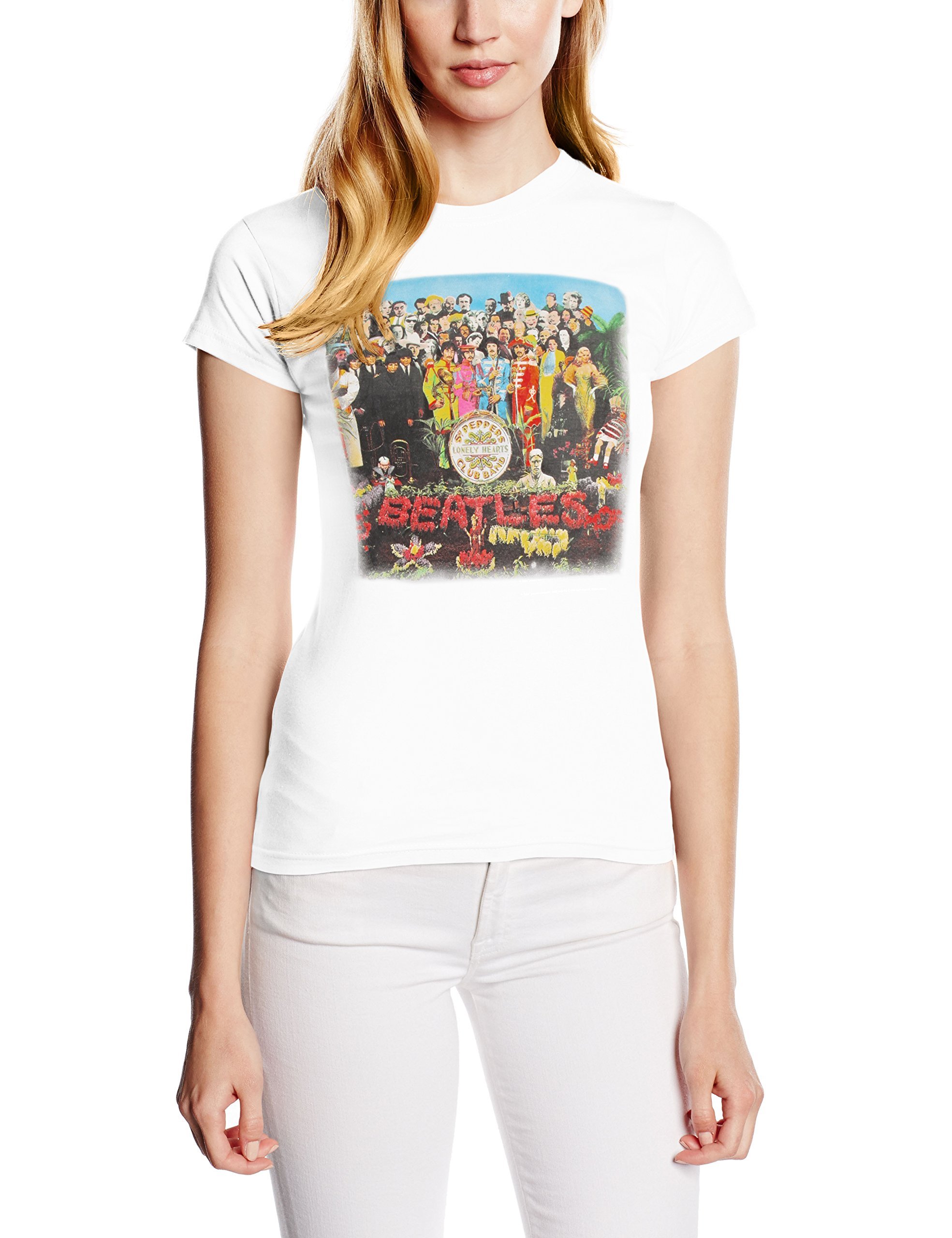 T-Shirt # L White Femmina # Sgt Pepper