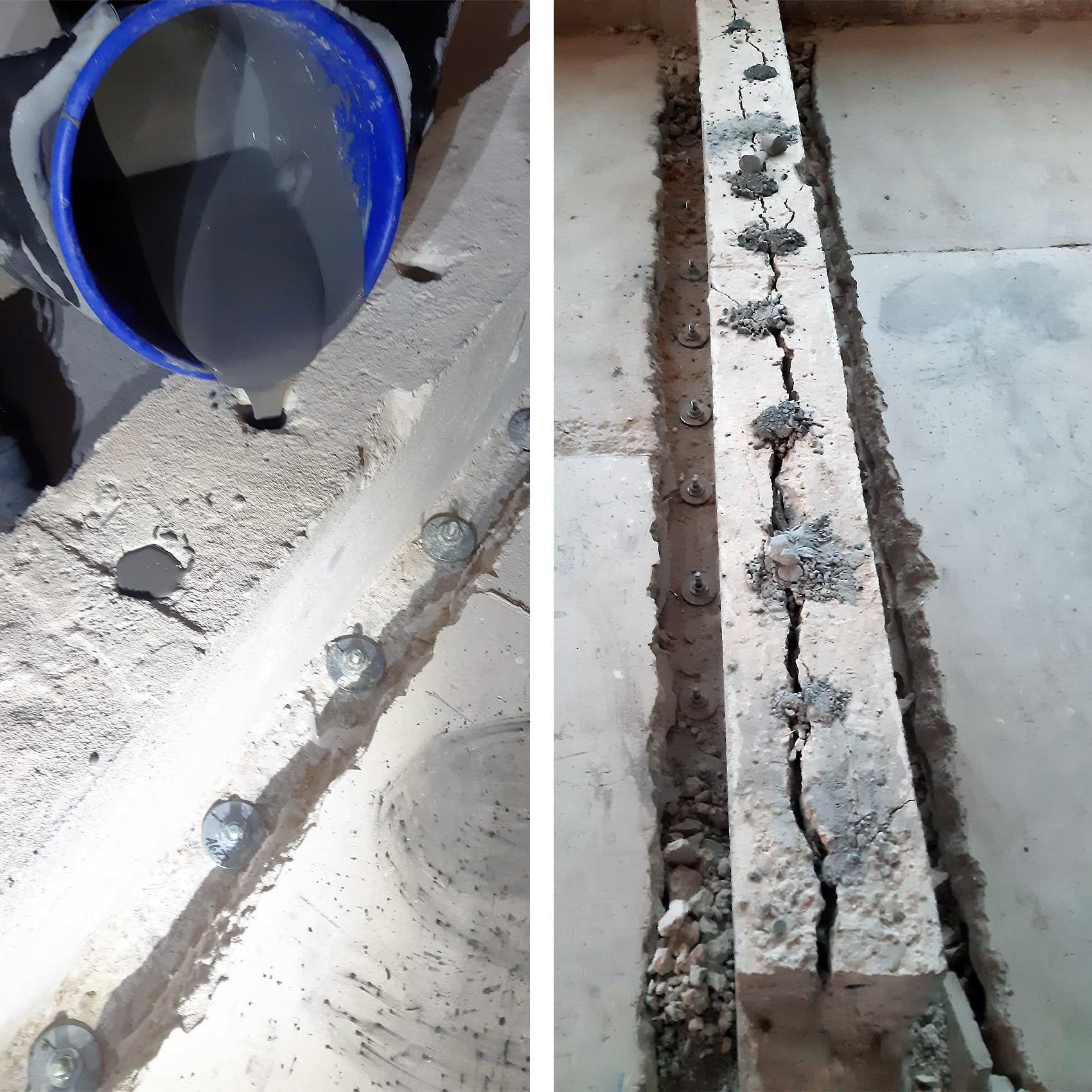 BETONAMIT® Quelldruckmittel – explosionsfreies Sprengmittel – 2.5 kg | Explosionsfreier Abbruch von Beton, Fels und Naturstein, geräuscharm, vibrationsarm, für innen und außen