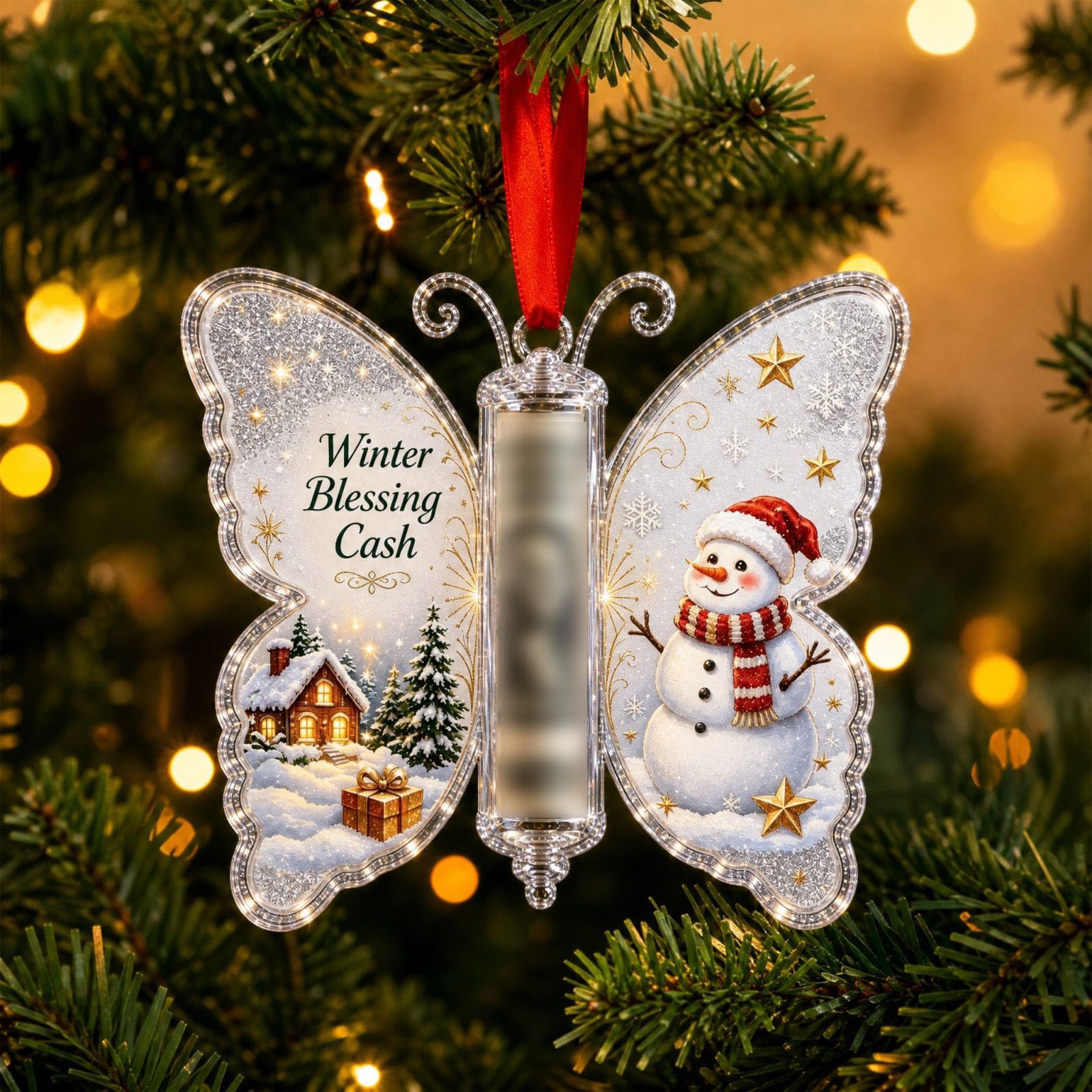 Christmas Cash Gift Butterfly Ornament โ Holiday Money Holder Keepsake
