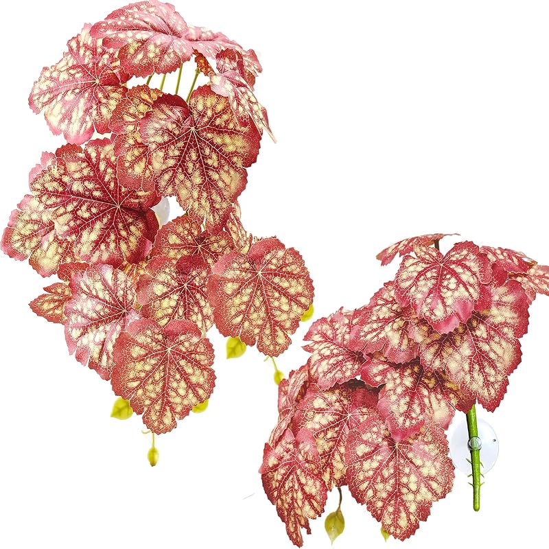 Plantas Artificiais Penduradas para Terrário com Ventosas Woyrise Pink Heuchera – Pacote com 2