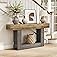 LITTLE TREE 63 Inches Long Console Table, 2-Tier Farmhouse Sofa Table Behind Couch, Large Narrow Entryway Table for Living Ro