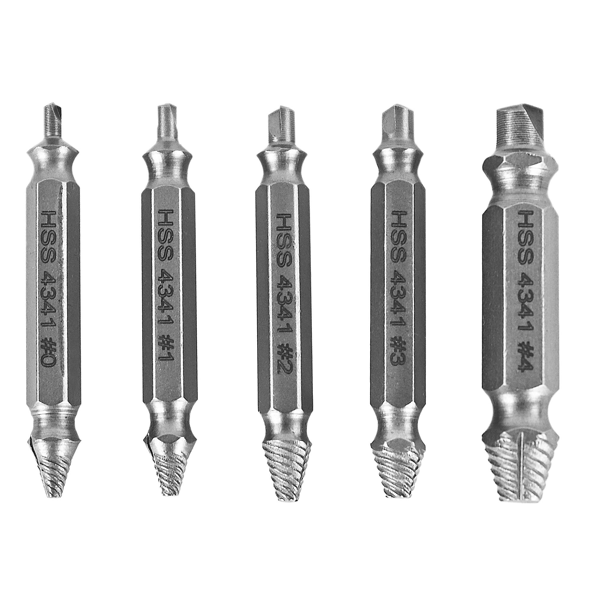 9-teiliges Schraubenausdreher-Set – 6 Ausdreher + 3 Spiralbohrer, HSS 6542, 63–65 HRC, Für Beschädigte Schrauben