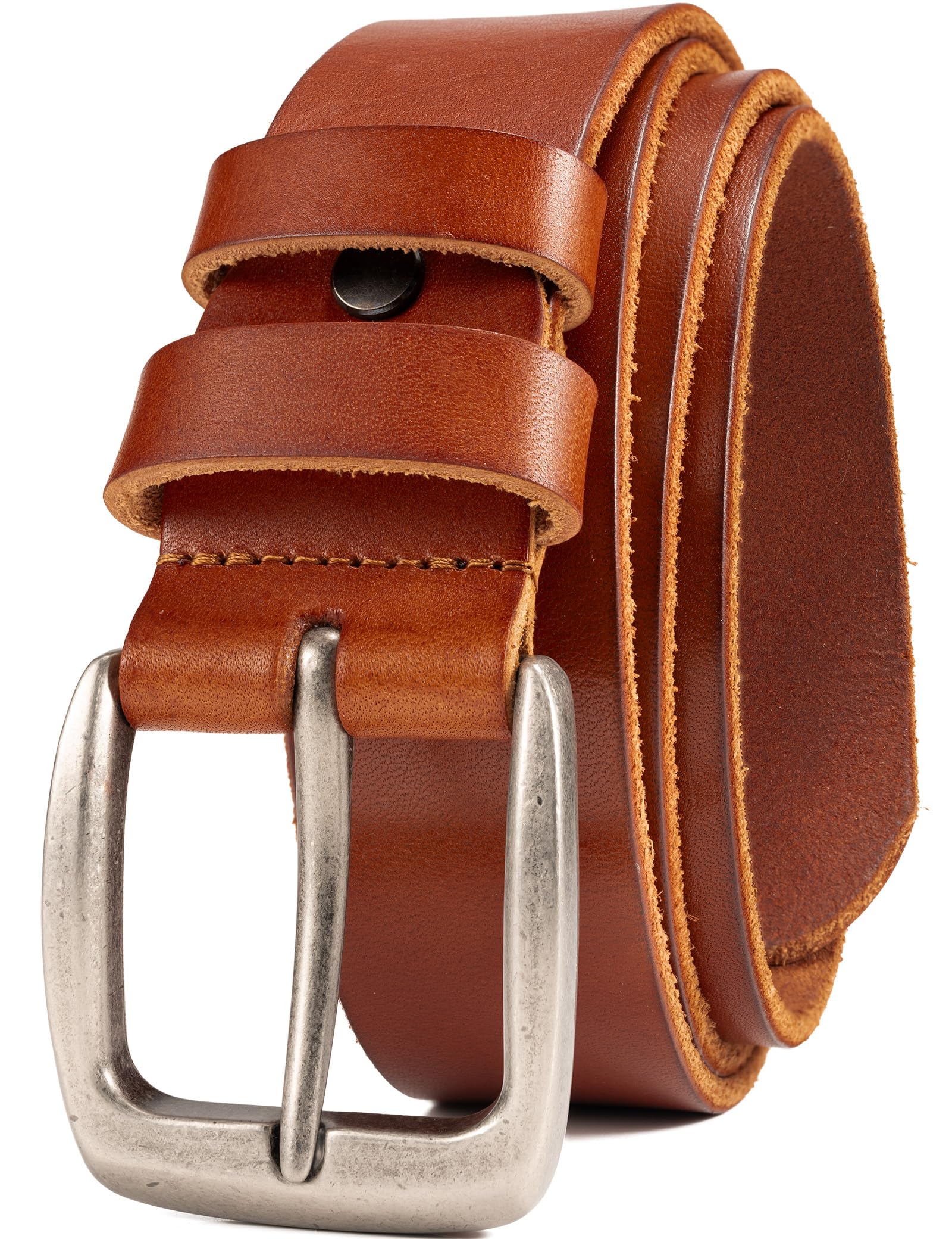 WOLFANT Leather Belt for Men 100 Italian Full Grain Real Solid Leather