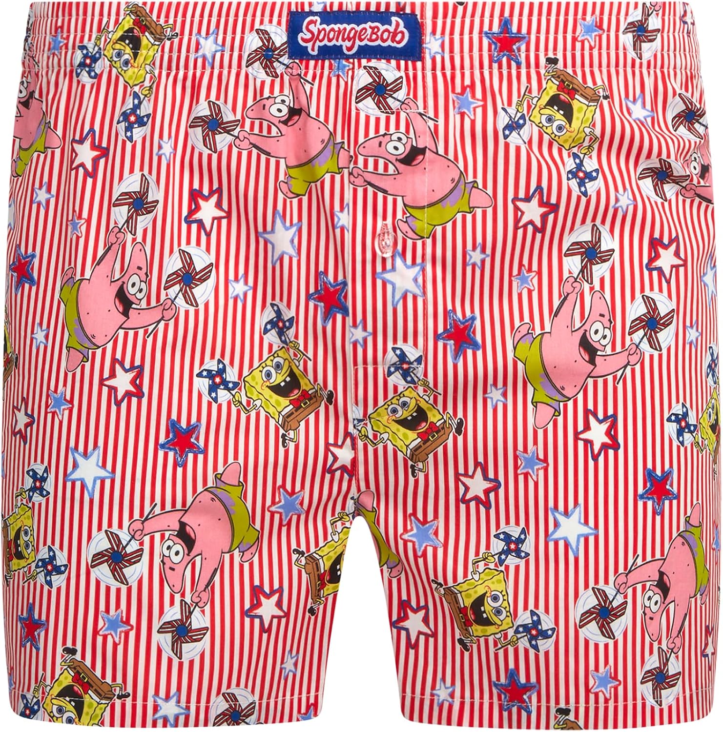 COCO BRANDS SpongeBob SquarePants Looney Tunes Mens Boxer Shorts - Relaxed Fit Cotton Woven Boxers for Men with Button Fly