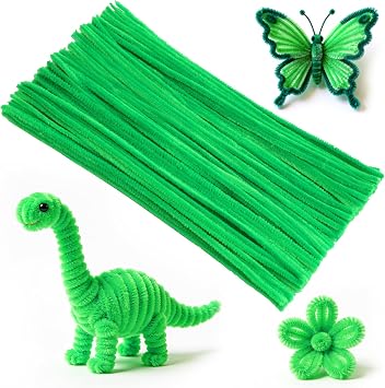 Pipe Cleaners, 100Pcs Green Pipe Cleaners Bulk for DIY Crafts