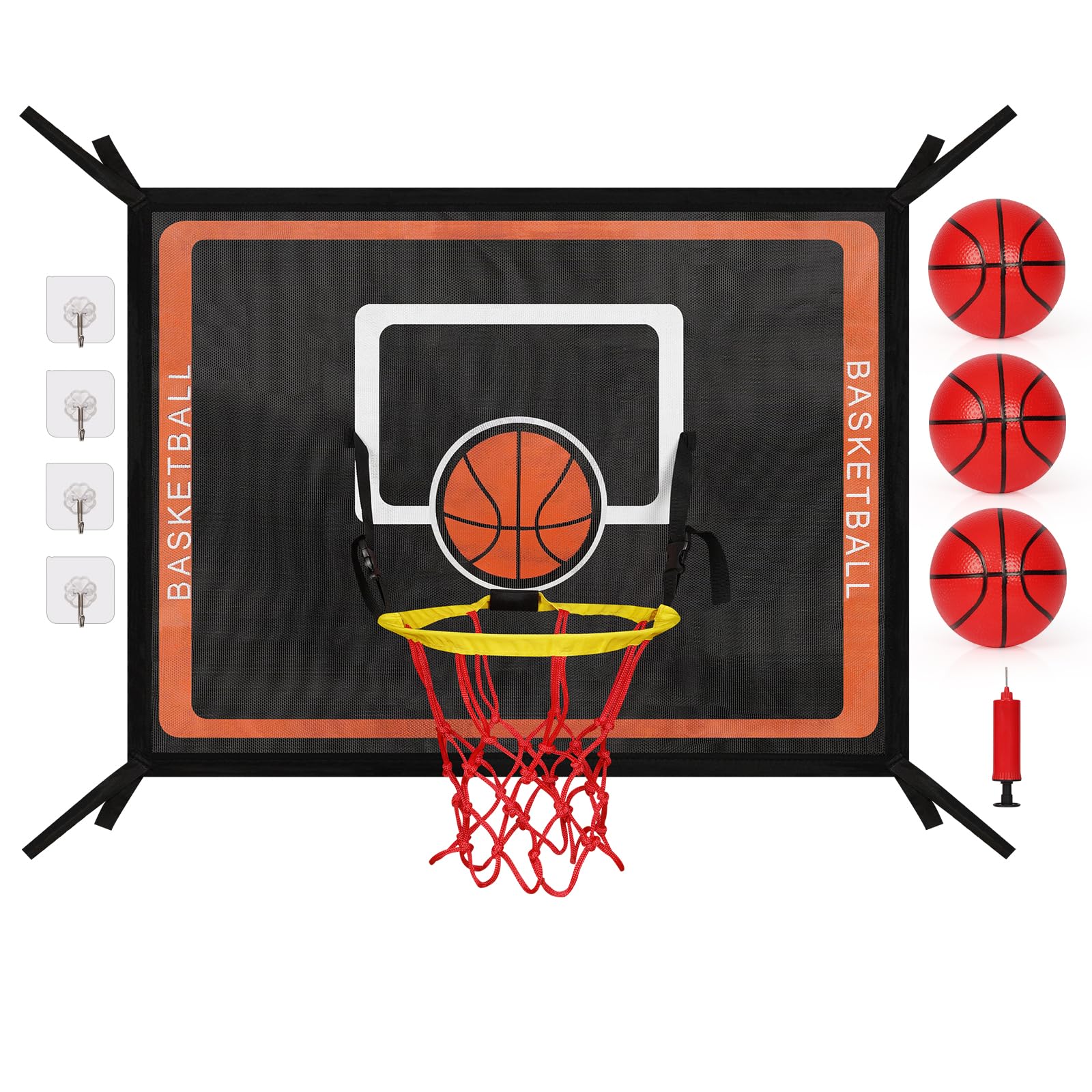 Fitlyiee Trampoline Basketball Hoop, Easy Install Hoop for Trampoline