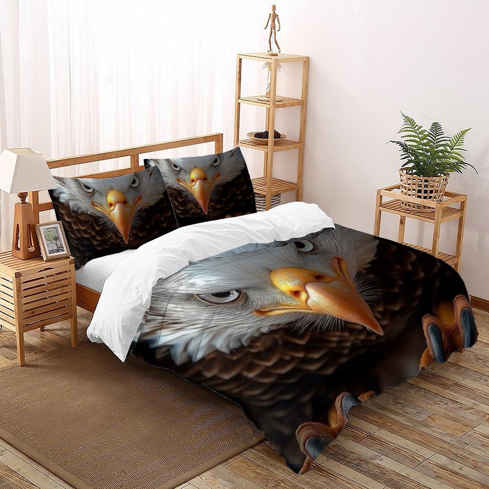 Housse de couette King microfibre respirante imprimé animaux 3D