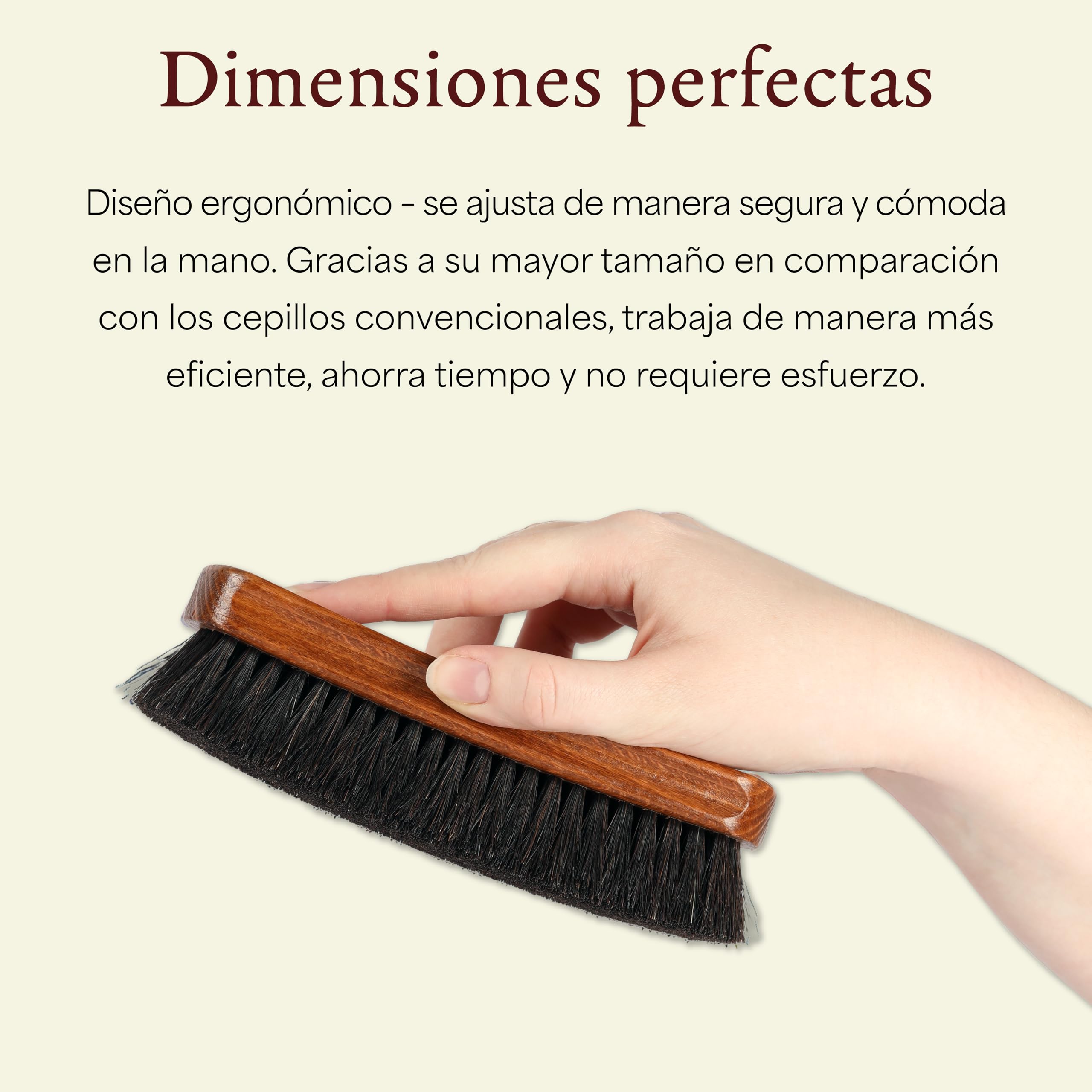 Langer & Messmer Juego de cepillos para Calzado de Crin de Caballo y Pelo de Cabra para el Cuidado Profesional del Calzado de Cuero Liso - Esencial Set de 4