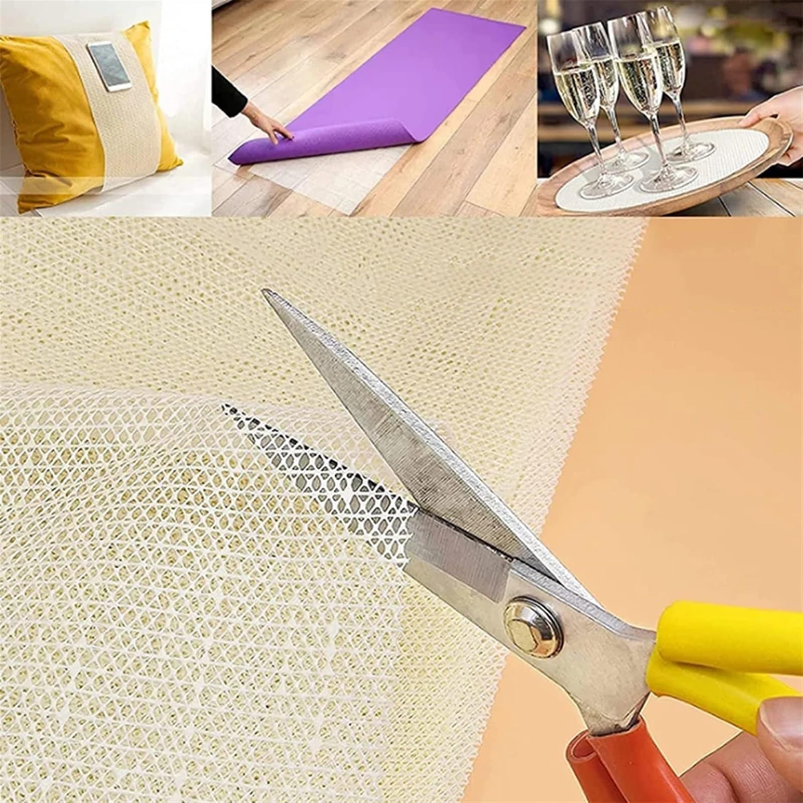 Teppichunterlage 2PCS 50 x 80 cm Teppich-Greifer-Pad, rutschfestes Bodenschutzkissen, Teppichmatte, schneidbare Größe, Anti-Rutsch-Pad for Bettlaken, Teppich, Tisch