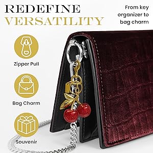 Amazon.com: Arber Cherry Keychain for Purse - Realistic Cherry Bag