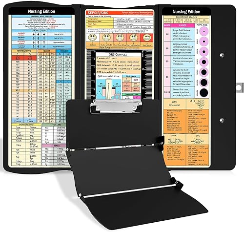 Miniatura 1 de Portapapeles plegable de enfermería Portapapeles plegables médicos con edición de enfermería, hojas de trucos, tamaño de bolsillo, portapapeles
