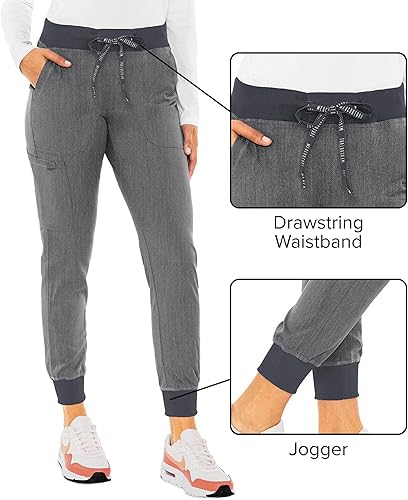 Miniatura 4 de Med Couture Pantalones de Uniforme Médico (Scrubs) para Mujeres Pantalones Cargo Jogger con 5 Bolsillos, Ligeros, Ultra Suaves, Tela Elástica