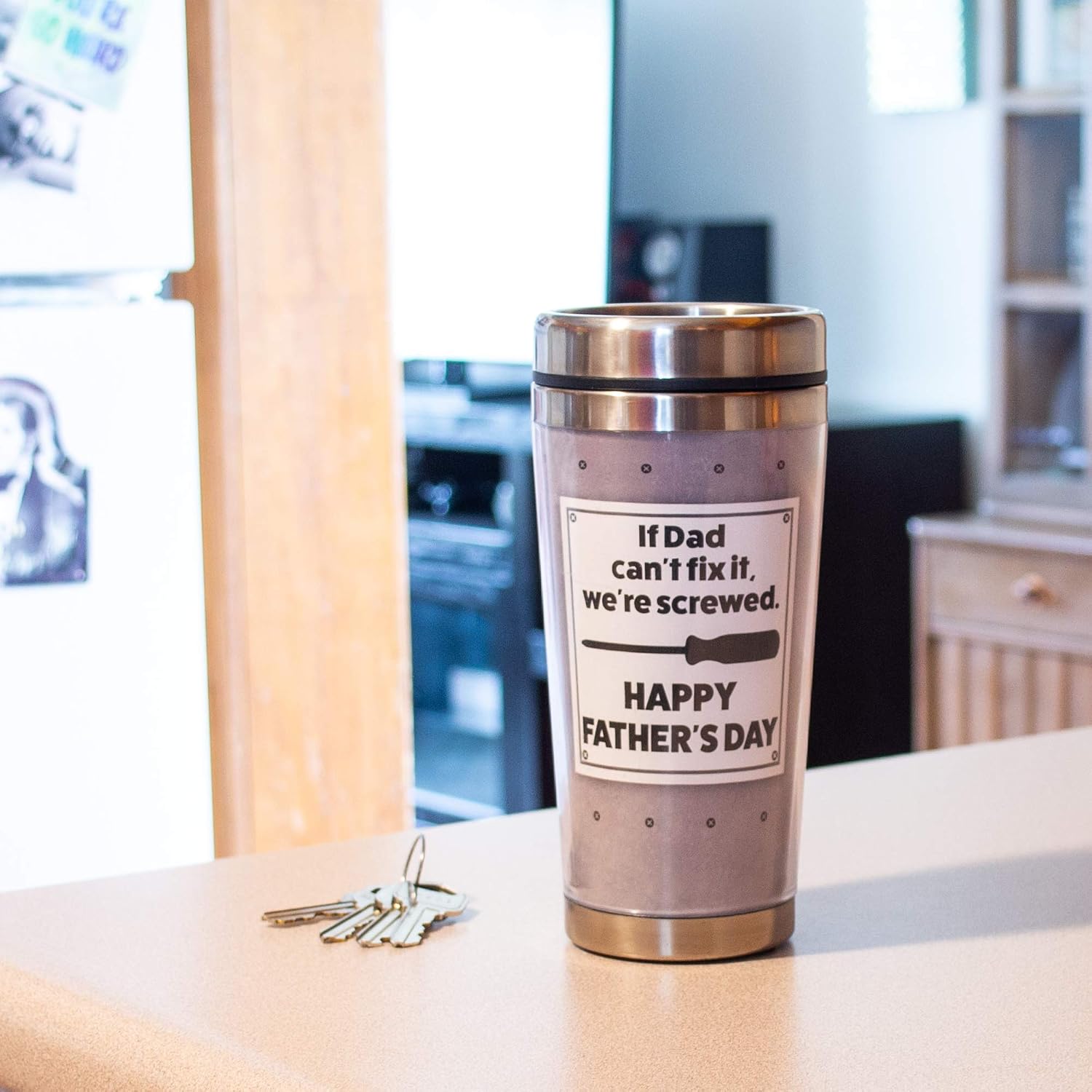 One-Day Sale: Up to 80% Off Can't Fix It We're Screwed Grey 16 Ounce Stainless Steel Travel Tumbler Mug with Lid