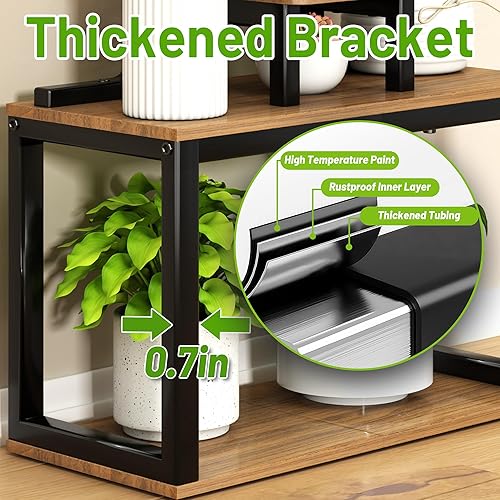 Miniatura 3 de Soporte de esquina de 64.5 pulgadas de alto para plantas de interior con luces de crecimiento, soporte de metal de 8 niveles para plantas de