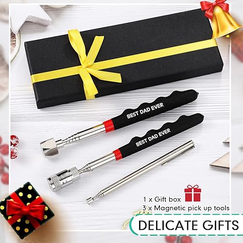 Miniatura 7 de Juego de 4 herramientas magnéticas, regalos para hombres, rellenos de calcetines de Navidad, imán telescópico con luz LED, herramienta magnética
