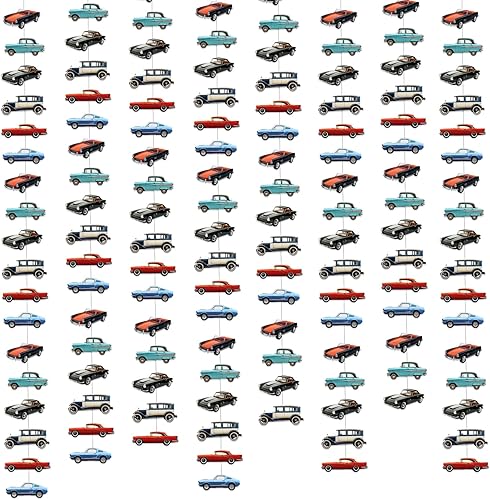 Decoración vintage para fiesta de automóvil, 8 piezas con texto en inglés "I am not old I am", decoración clásica, guirnalda colgante de serpentina,