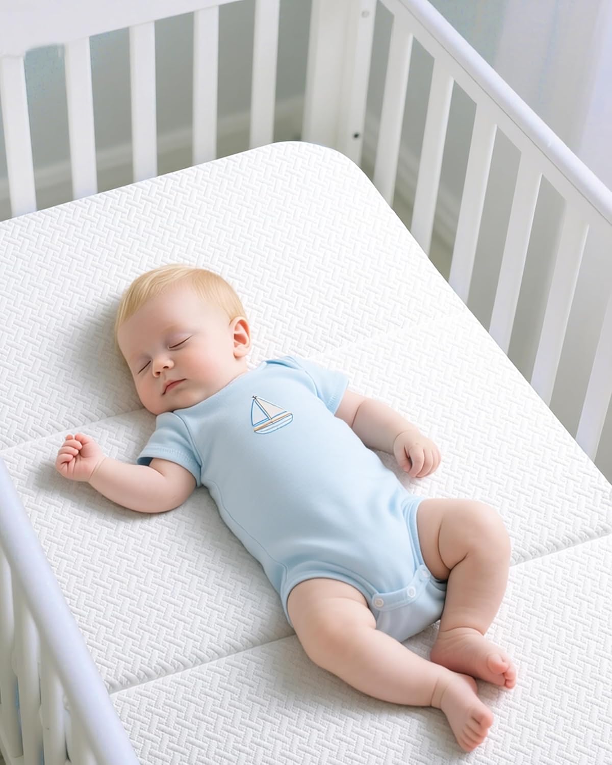 Pack and Play Mattress 38"x26", Tri-fold Portable Pack N Play Mattresses for Playpens, Dual-Layer Crib Mattress with Waterproof Washable Breathable Cover for Infants and Toddlers