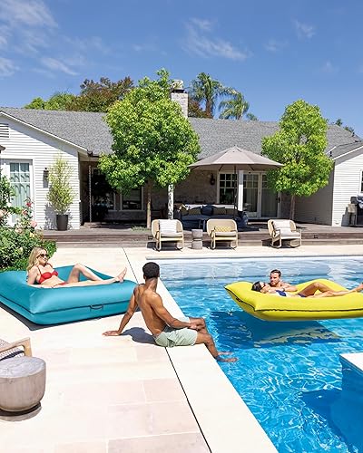 Miniatura 7 de INTEX Luxe Lounge - Tapete inflable para piscina cubierta de tela extraíble, 2 asas suaves, capacidad de peso de 440, 78 x 62 pulgadas, una