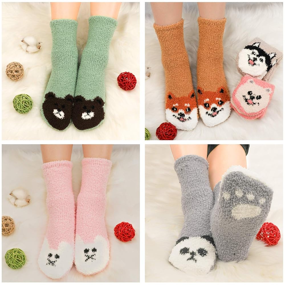 Calzini Soffici Antiscivolo Donna - 5 Paia Divertenti E Accoglienti | Pantofole Calde Per Casa - Foto 12