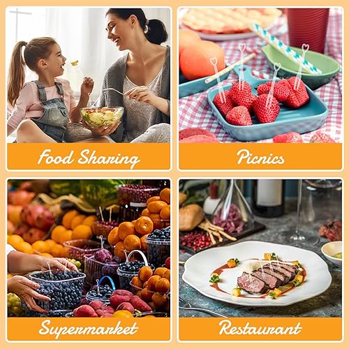 Miniatura 6 de Tenedores de plástico para tartas de frutas, 100 piezas, transparente, en forma de corazón, mini luz, de lujo, tenedor, picas, decoración, pequeño,