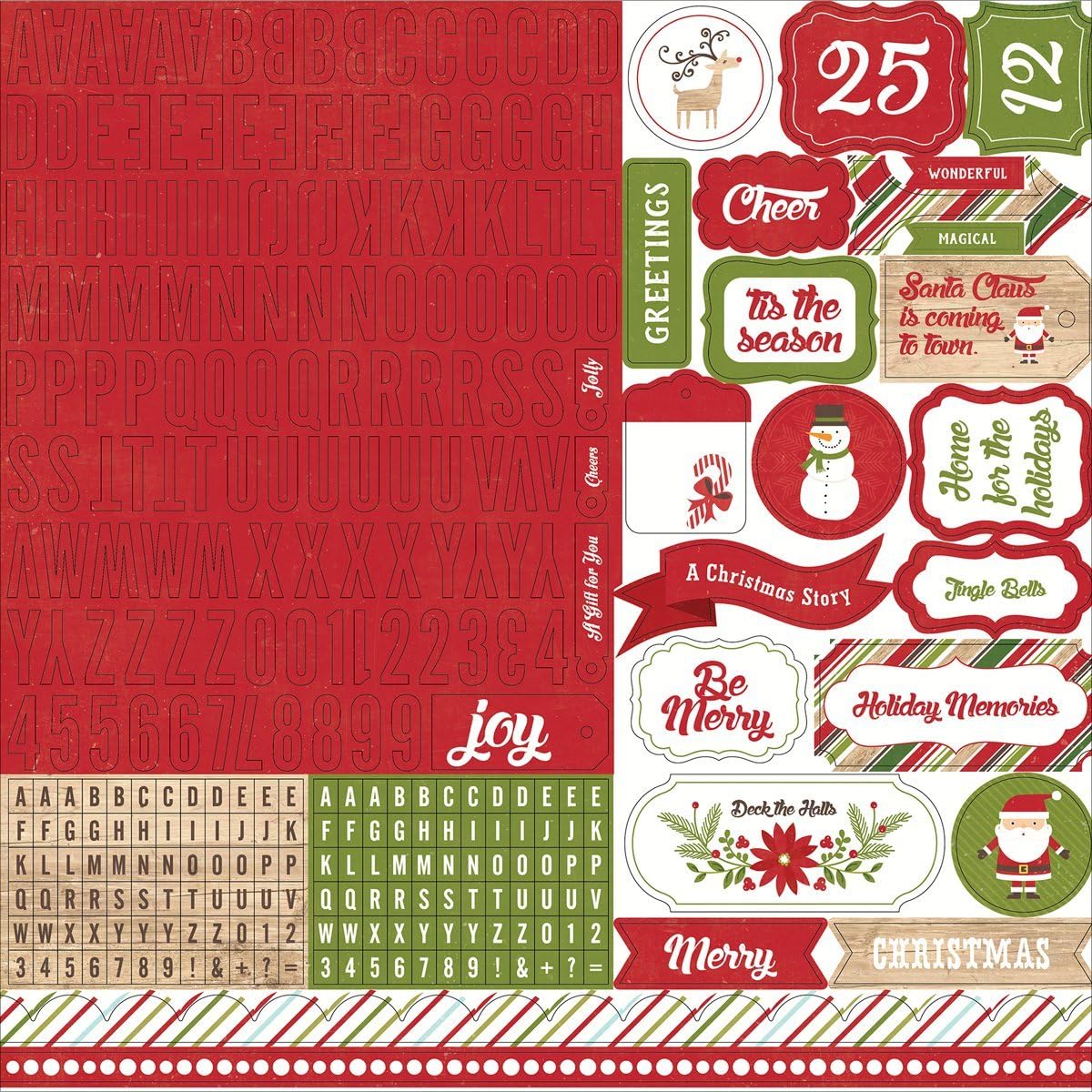 I Love Christmas Cardstock Stickers 12"X12"-Alpha