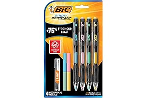 BIC Break-Resistant Mechanical Pencils with Erasers 0.7mm 4-Pack