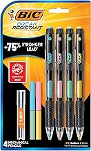 BIC Break Resistant Mechanical Pencils with Erasers, No. 2 Medium Point 0.7mm, 4-Count Pack Pencils for School or Office Supplies, Lead and Eraser Refills