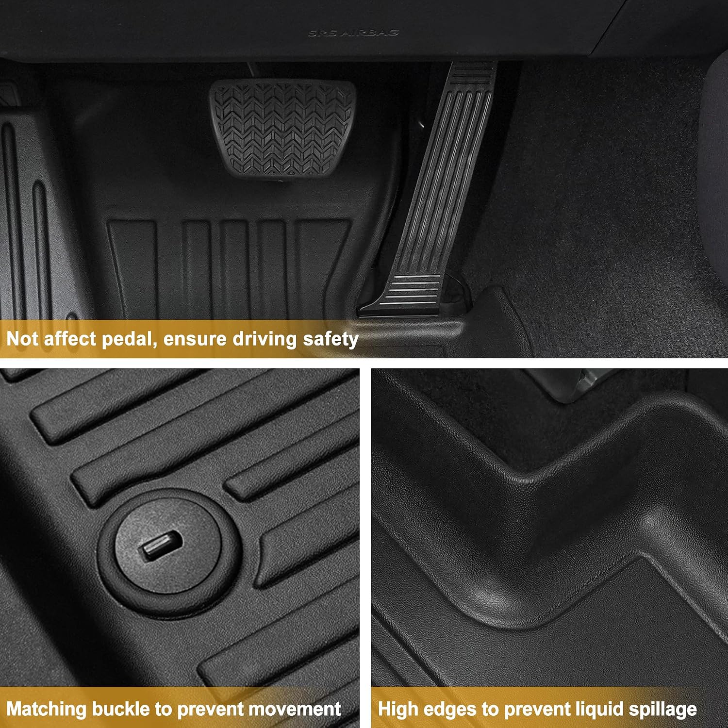 Floor Mats Cargo Mat with Backrest Mat Fit for 2020-2025 Kia Telluride 7&8 Seats - All Weather TPE Floor Liners Cargo Liner Trunk Mat Back Seat Cover Protector for 2024 2025 Telluride Accessories