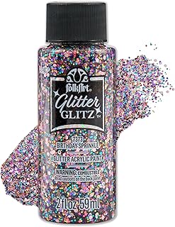 FolkArt Glitter Glitz Acrylic Craft Paint, Birthday Sprinkle, 2 fl oz