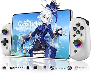 LCLALAY Wireless Controller for iPad/iPhone/Android(129-252mm), Phone Controller Support for Xbox Cloud/PS Remote Play, Mobile Gaming Controller with Hall Effects Joysticks for Switch/PS4, Direct Play