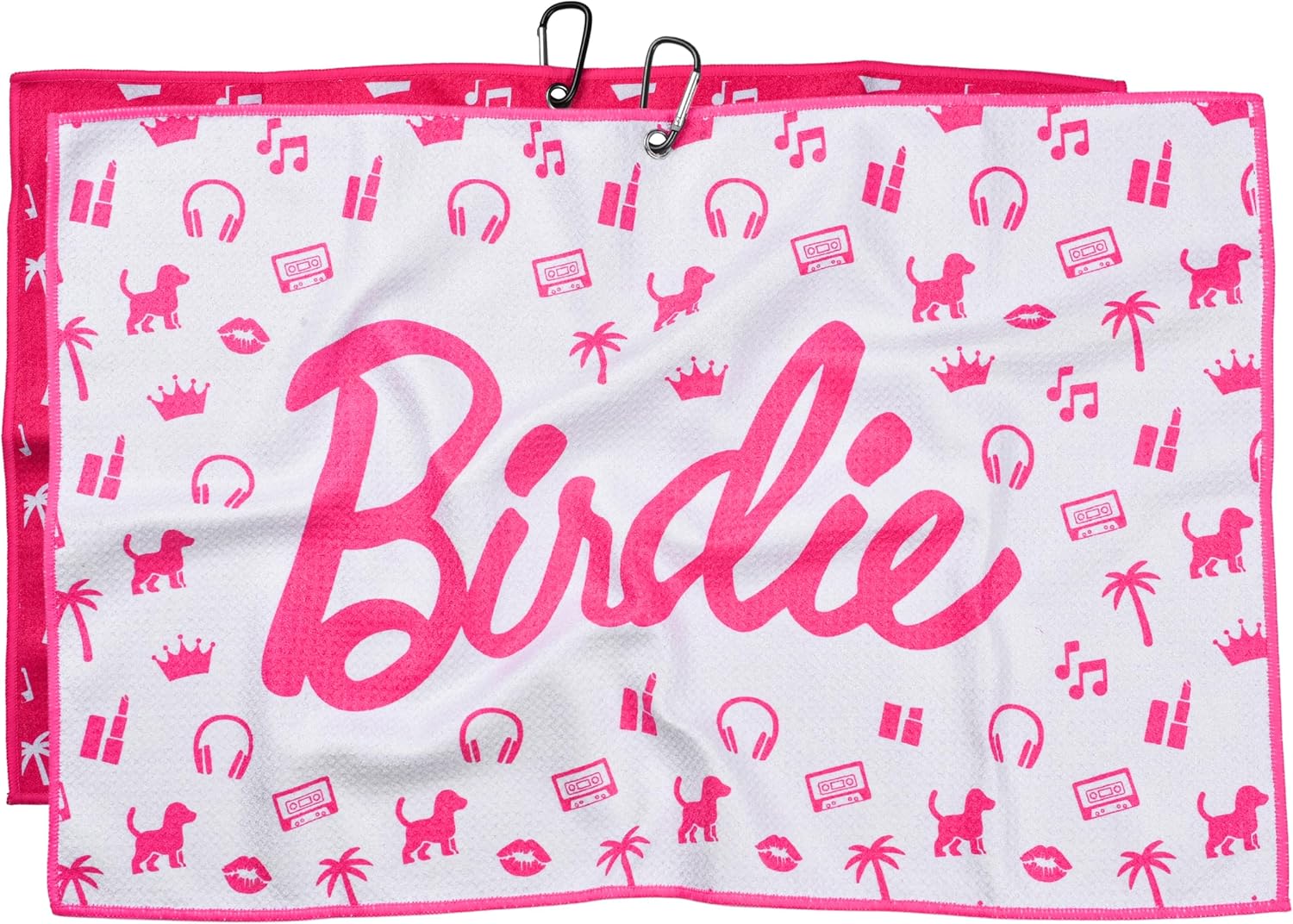 Shanker Golf - Birdie Pink Golf Towel - Funny Women's Microfiber Golf Towel | Funny Waffle Texture with Joke Logo - Perfect Ladies Golf Gift for Her, Mum & Female Golfers