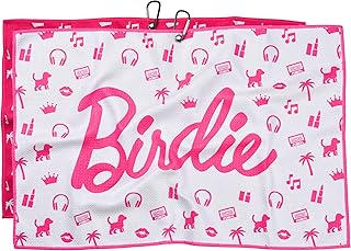 Shanker Golf - Birdie Pink Golf Towel - Funny Microfiber Waffle Women's Golf Towel - Funny Joke Logo - Perfect Ladies Golf Gift