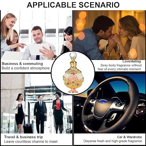 Miniatura 6 de LIYJTK Perfume árabe para mujer, aceite de perfume concentrado retro Halal Dubai, regalo de fragancia vintage exquisito de larga duración, el lujoso