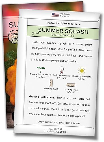 Miniatura 2 de Sow Right Seeds - Semilla de calabaza vieira amarilla para plantar - Paquete de reliquia sin OMG con instrucciones para plantar un huerto casero,