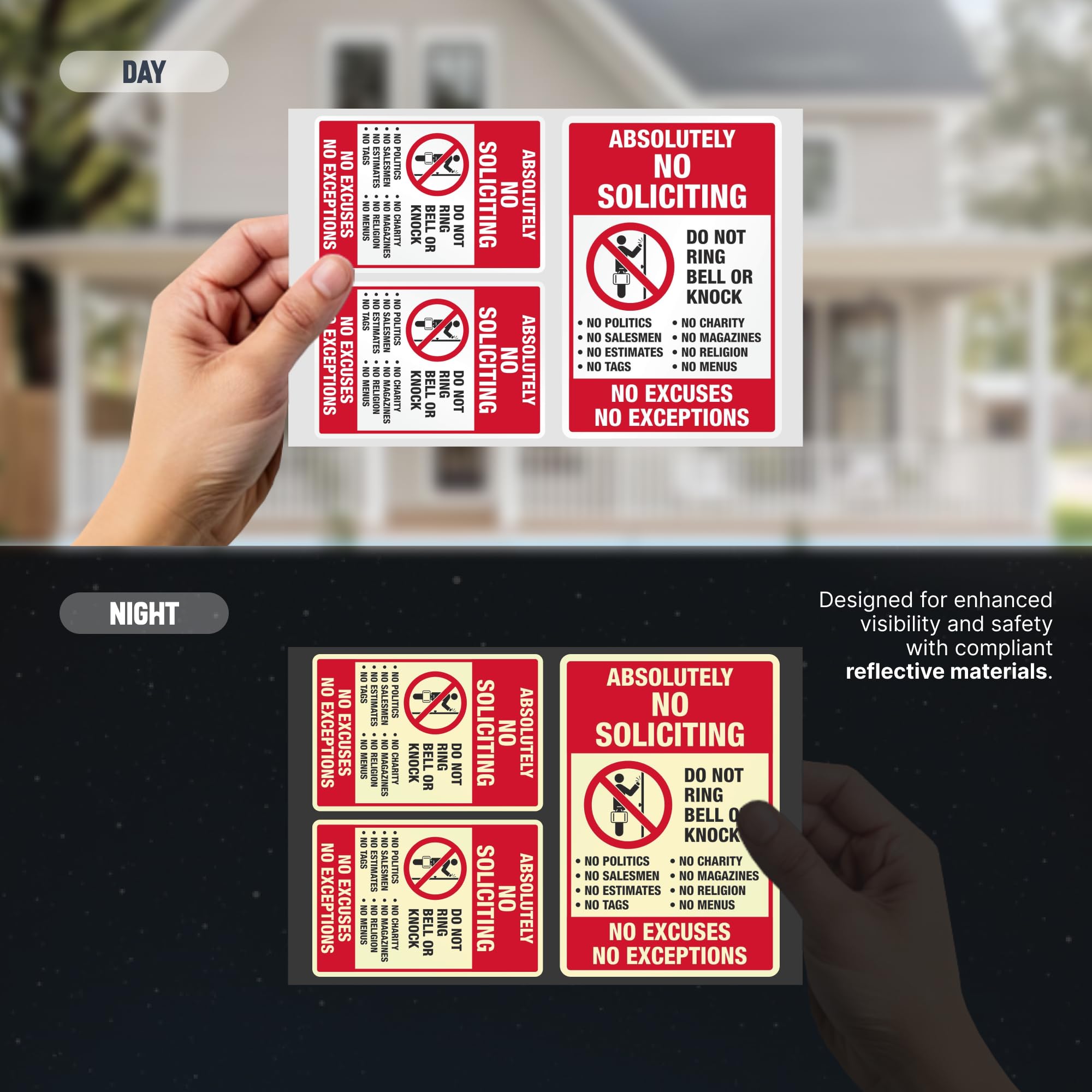 Exceptions Sticker Snapklik.com : Absolutely No Soliciting Stickers, No Excuses No ...