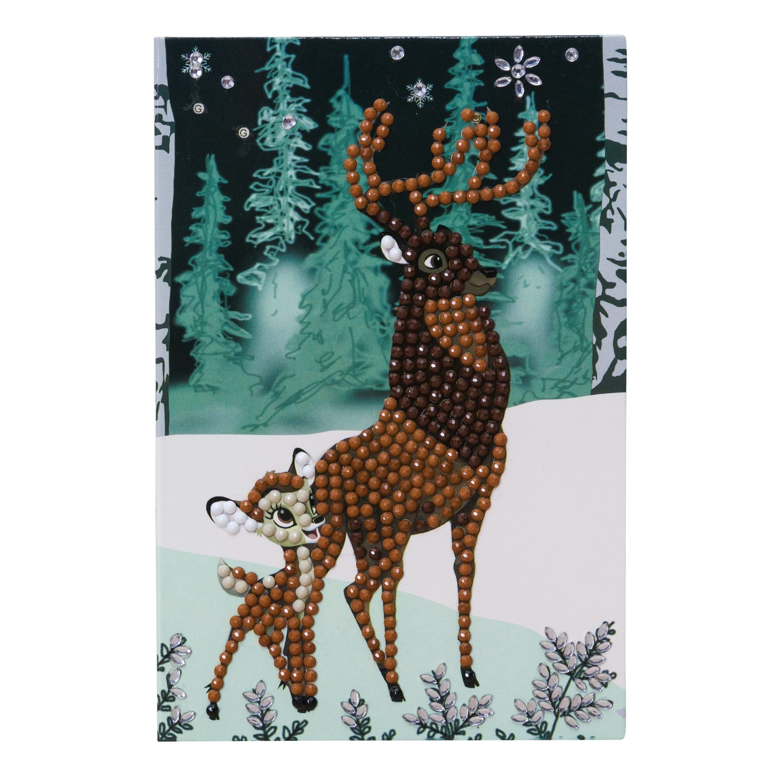 CRYSTAL ART CCK-10x15DNY01: Winter Bambi and Son 10x15cm Card