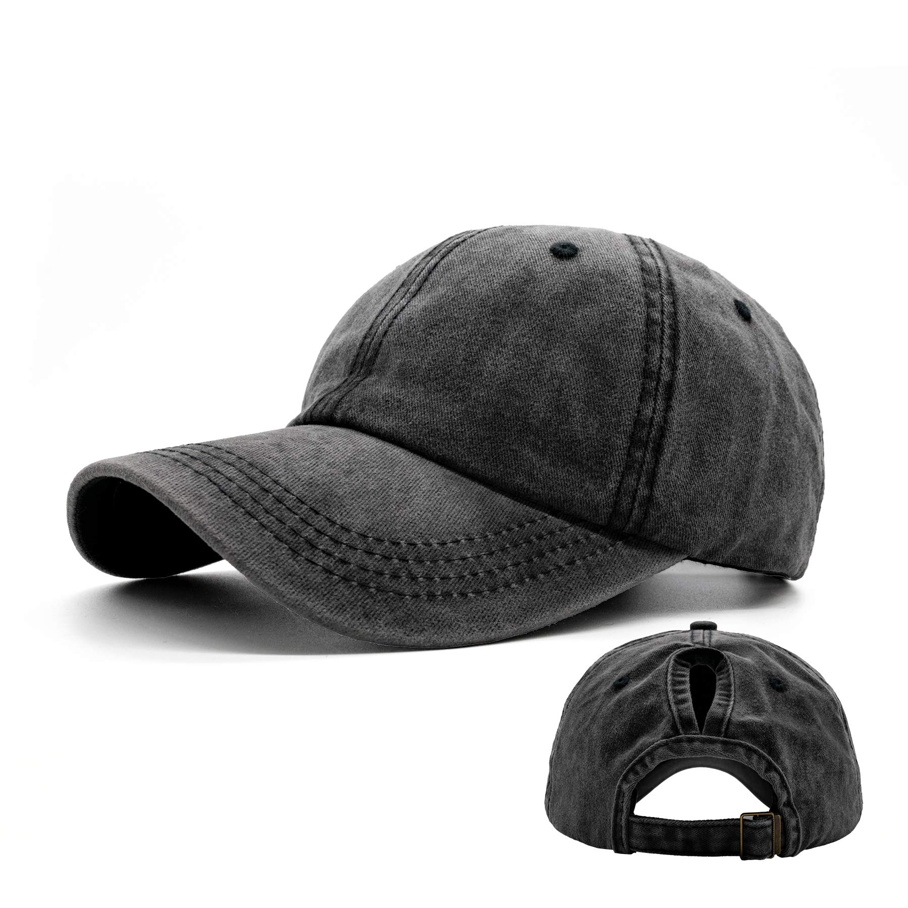 Basecap Damen Cap Zopf Kappe Vintage Atmungsaktiv Verstellbar Cappy für Pferdeschwanz Sonnenschutz Hip hop Cap Lange Haare Baumwolle Cap Mädchen Baseball Kappe Sommer