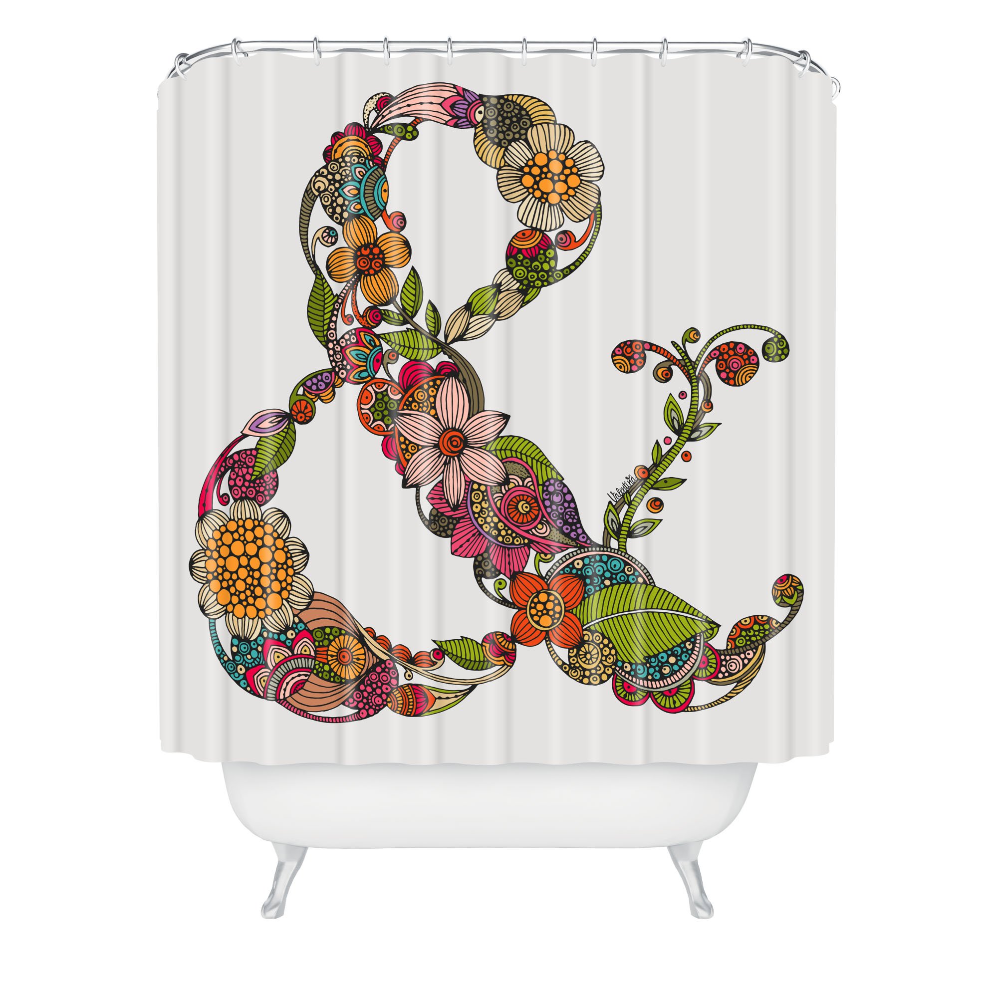 DENY Designs Valentina Ramos Ampersand Cortina de Ducha, 69 x 72
