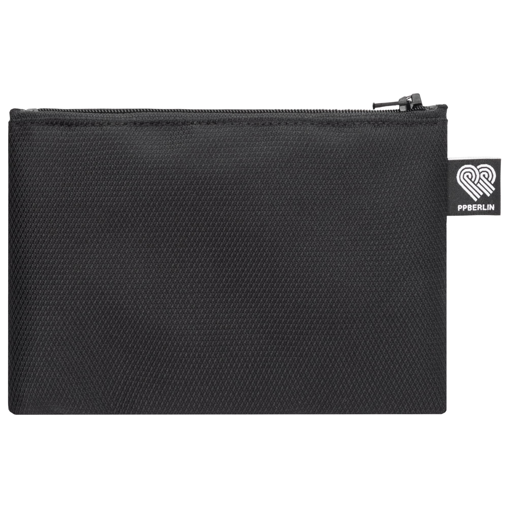 Etui Medium, Meeresplastik schwarz, Vegan, Handgenäht in Berlin Kleines Täschchen für Kinder Damen, Herren, Unisex.