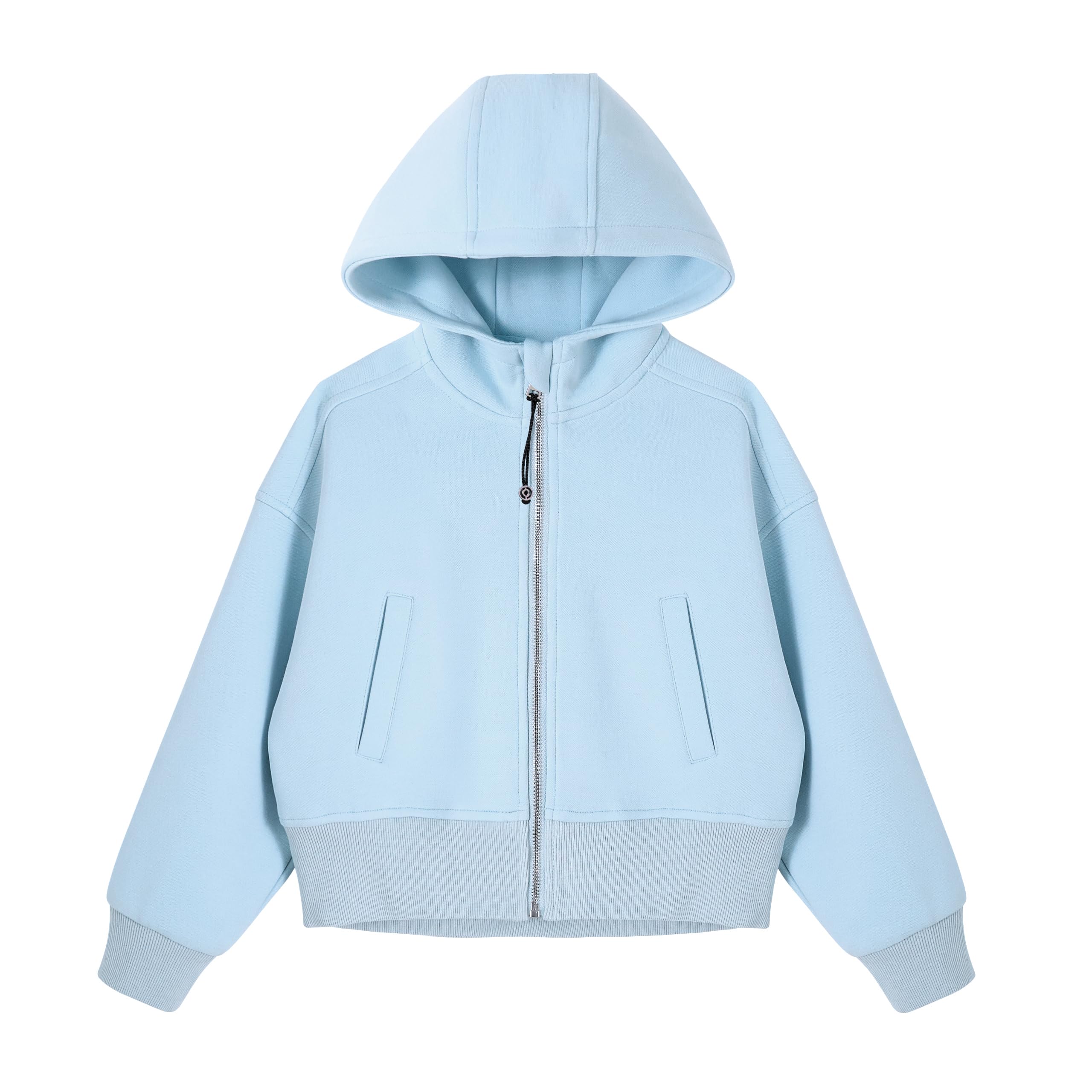 Rolanko Sudadera con Capucha y Cremallera para Niñas, Chaqueta con Capucha de Manga Larga Sudadera con Bolsillos para Niños de 6 a 15 Años