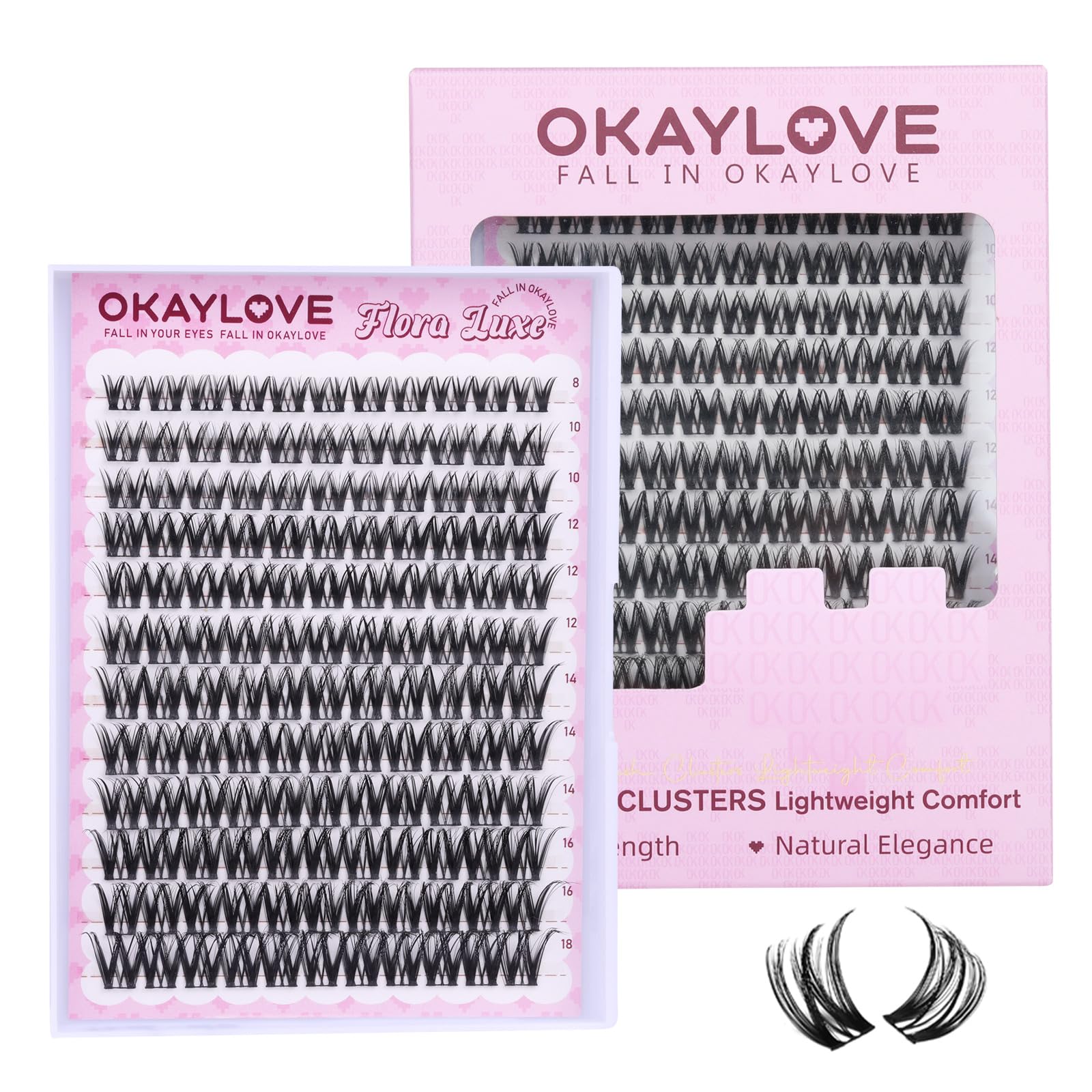 Amazon.com: OKAYLOVE Natural Lash Clusters, Flora Luxe 8-18mm DIY