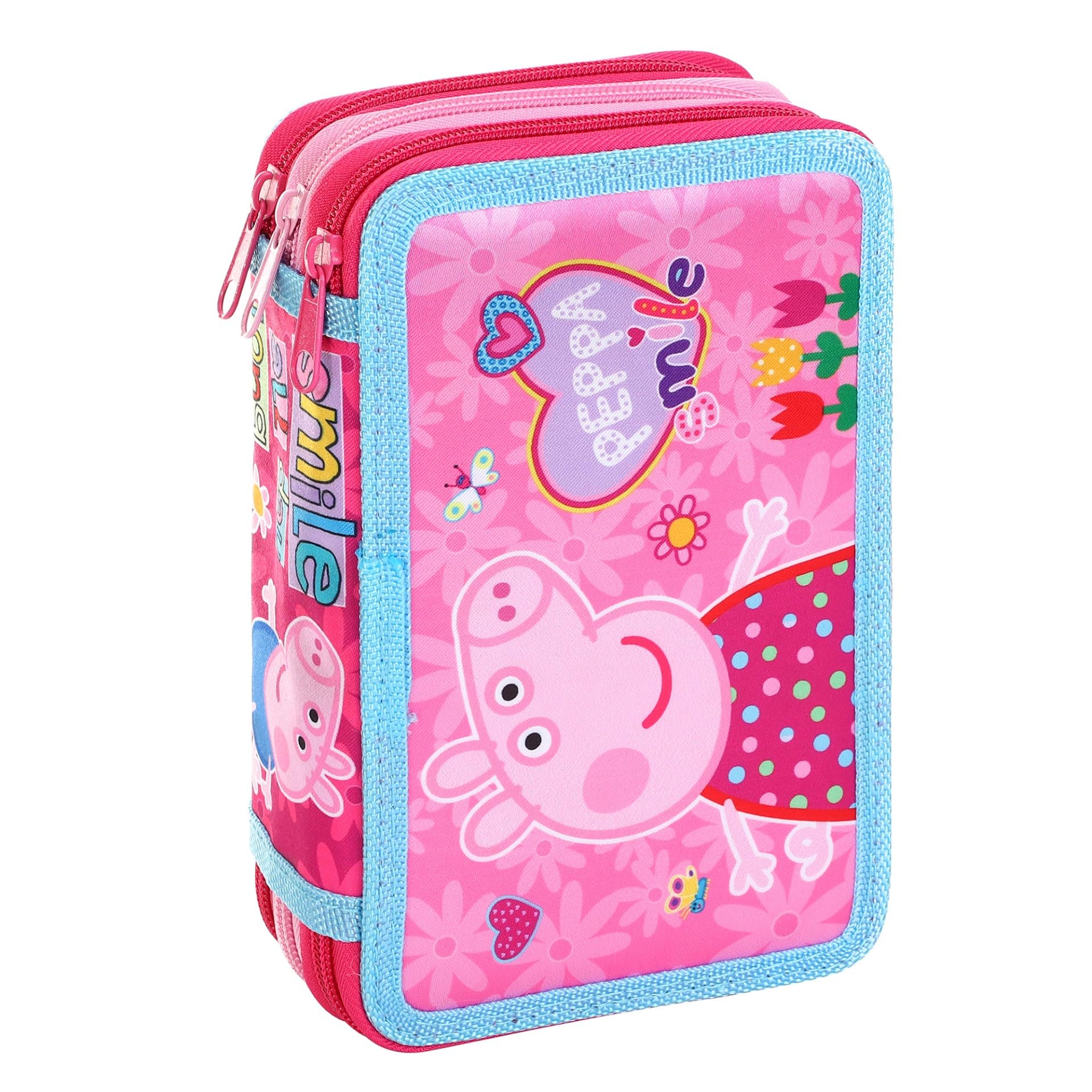TDL Peppa Filled Pencil Case Full Stationery School Supplies Set for Kids 3 Tier with Pens - Image 2